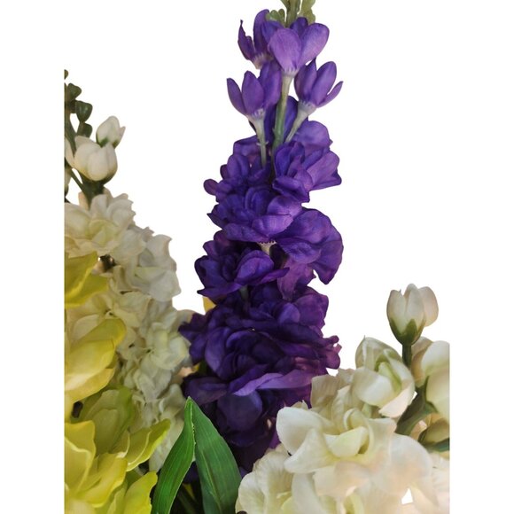 Artificial Snapdragon Bouquet 3 Stems Each Color Purple White Yellow Faux Floral - Picture 9 of 13